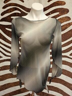 Vintage Y2K One Love Sheer Geometric Angel Cut Super Flowy Fairy Top Sz S USA